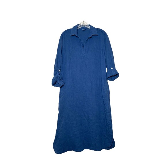 Ripskirt Nearly Navy Travel Dress Women’s Medium Double Gauze Cotton Pockets - Picture 2 of 10